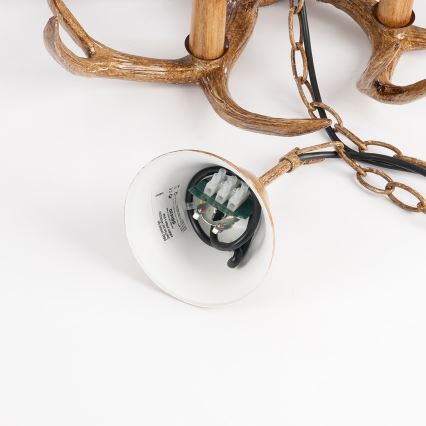 Brilagi - Lampadario a catena DEER 6xE14/10W/230V Ø 70 cm a corna