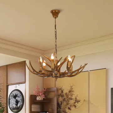 BRILAGI - Lampadario a catena DEER 6xE14/10W/230V Ø 70 cm con corna