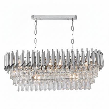 Brilagi - Lampadario a catena ECLIPSE 10xE14/10W/230V 78x28 cm argento