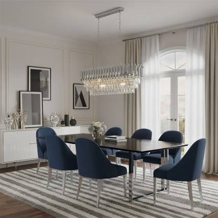 Brilagi - Lampadario a catena ECLIPSE 10xE14/10W/230V 78x28 cm argento