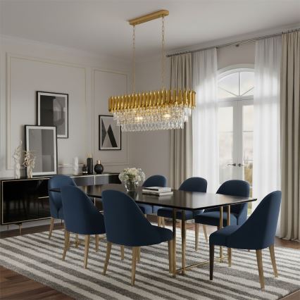 Brilagi - Lampadario a catena ECLIPSE 10xE14/10W/230V 78x28 cm dorato