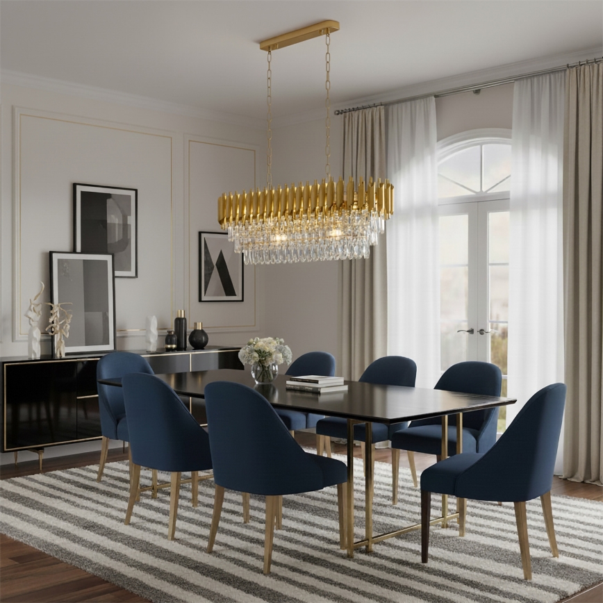 Brilagi - Lampadario a catena ECLIPSE 10xE14/10W/230V 78x28 cm dorato