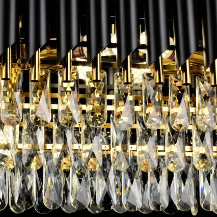 Brilagi - Lampadario a catena ECLIPSE 10xE14/10W/230V 78x28 cm nero/oro