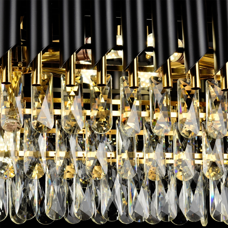 Brilagi - Lampadario a catena ECLIPSE 10xE14/10W/230V 78x28 cm nero/oro