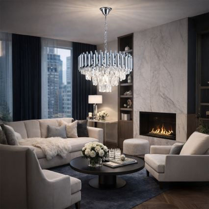 Brilagi - Lampadario a catena ECLIPSE 5xE14/10W/230V Ø 38 cm argento