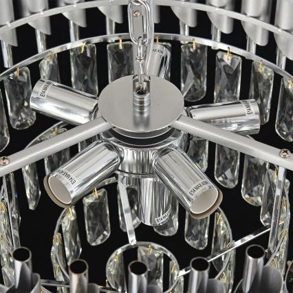 Brilagi - Lampadario a catena ECLIPSE 7xE14/10W/230V Ø 48 cm argento