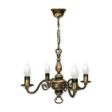 Brilagi - Lampadario a catena IMPERO 4xE14/60W/230V ottone