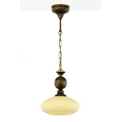 Brilagi - Lampadario a catena MOLLERO 1xE27/15W/230V Ø 24 cm bronzo/patina