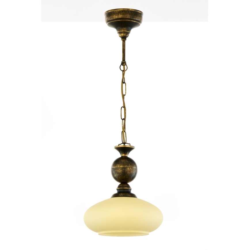 Brilagi - Lampadario a catena MOLLERO 1xE27/15W/230V Ø 24 cm bronzo/patina