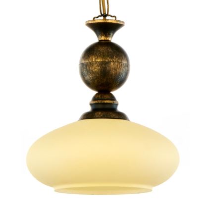 Brilagi - Lampadario a catena MOLLERO 1xE27/15W/230V Ø 24 cm bronzo/patina