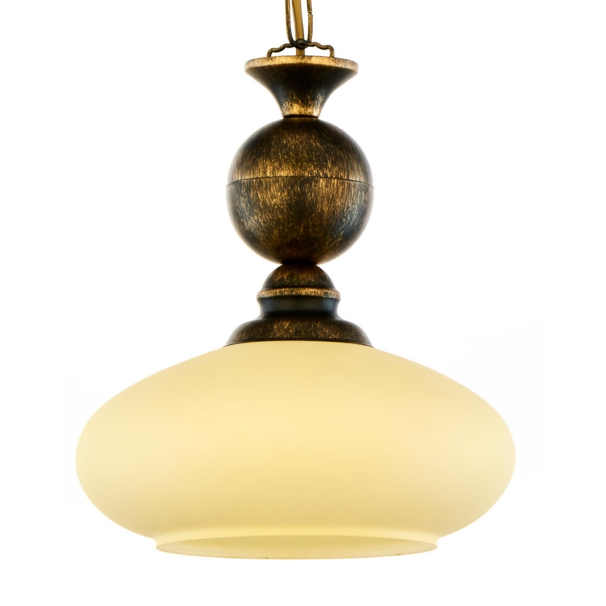 Brilagi - Lampadario a catena MOLLERO 1xE27/15W/230V Ø 24 cm bronzo/patina