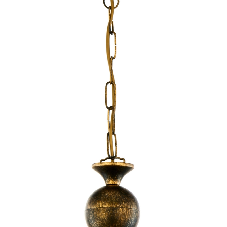 Brilagi - Lampadario a catena MOLLERO 1xE27/15W/230V Ø 24 cm bronzo/patina