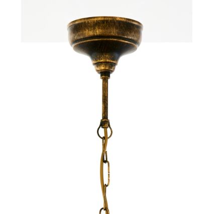 Brilagi - Lampadario a catena MOLLERO 1xE27/15W/230V Ø 24 cm bronzo/patina