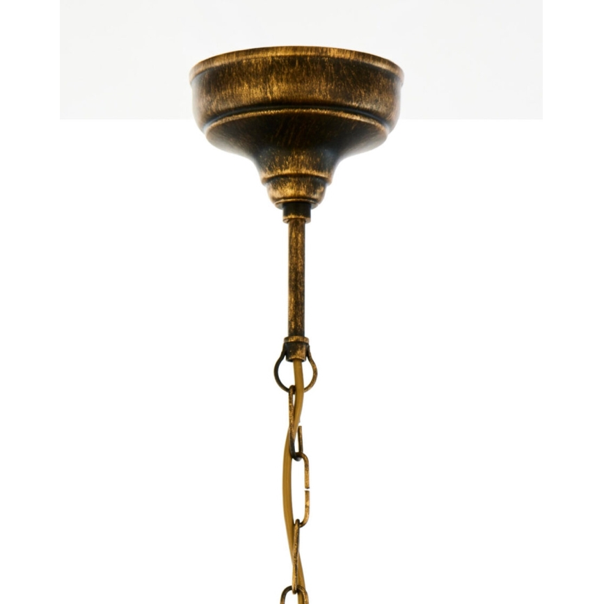 Brilagi - Lampadario a catena MOLLERO 1xE27/15W/230V Ø 24 cm bronzo/patina