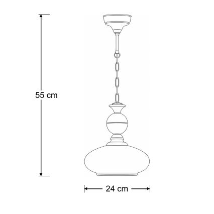 Brilagi - Lampadario a catena MOLLERO 1xE27/15W/230V Ø 24 cm bronzo/patina
