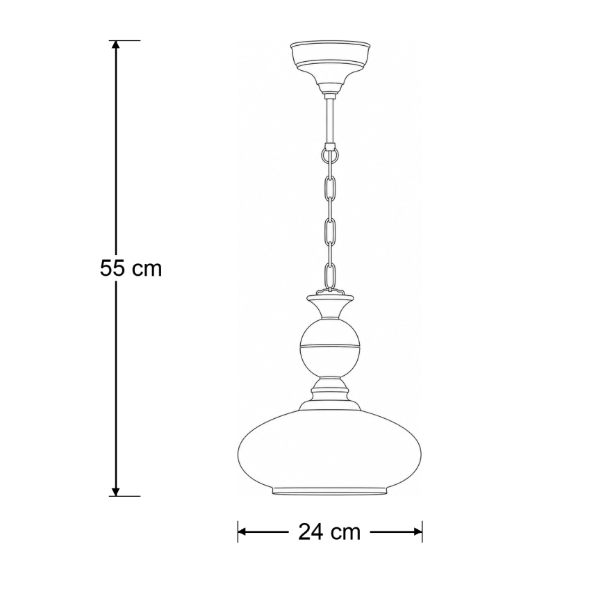 Brilagi - Lampadario a catena MOLLERO 1xE27/15W/230V Ø 24 cm bronzo/patina