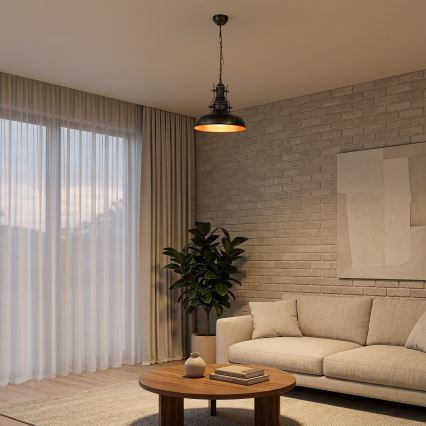 Brilagi - Lampadario a catena PYRONIC 1xE27/40W/230V Ø 32 cm bronzo/patina