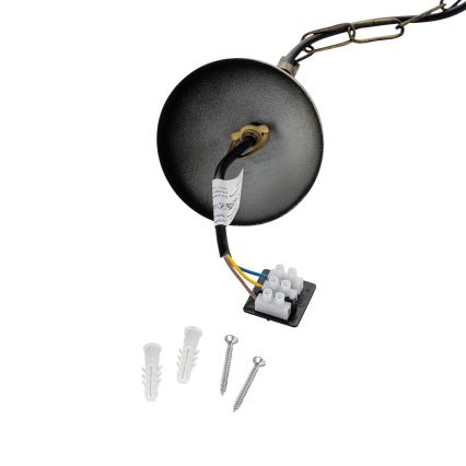 Brilagi - Lampadario a catena PYRONIC 1xE27/40W/230V Ø 32 cm bronzo/patina