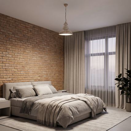 Brilagi - Lampadario a catena PYRONIC 1xE27/40W/230V Ø 32 cm colore crema con patina