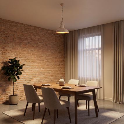 Brilagi - Lampadario a catena PYRONIC 1xE27/40W/230V Ø 32 cm colore crema con patina