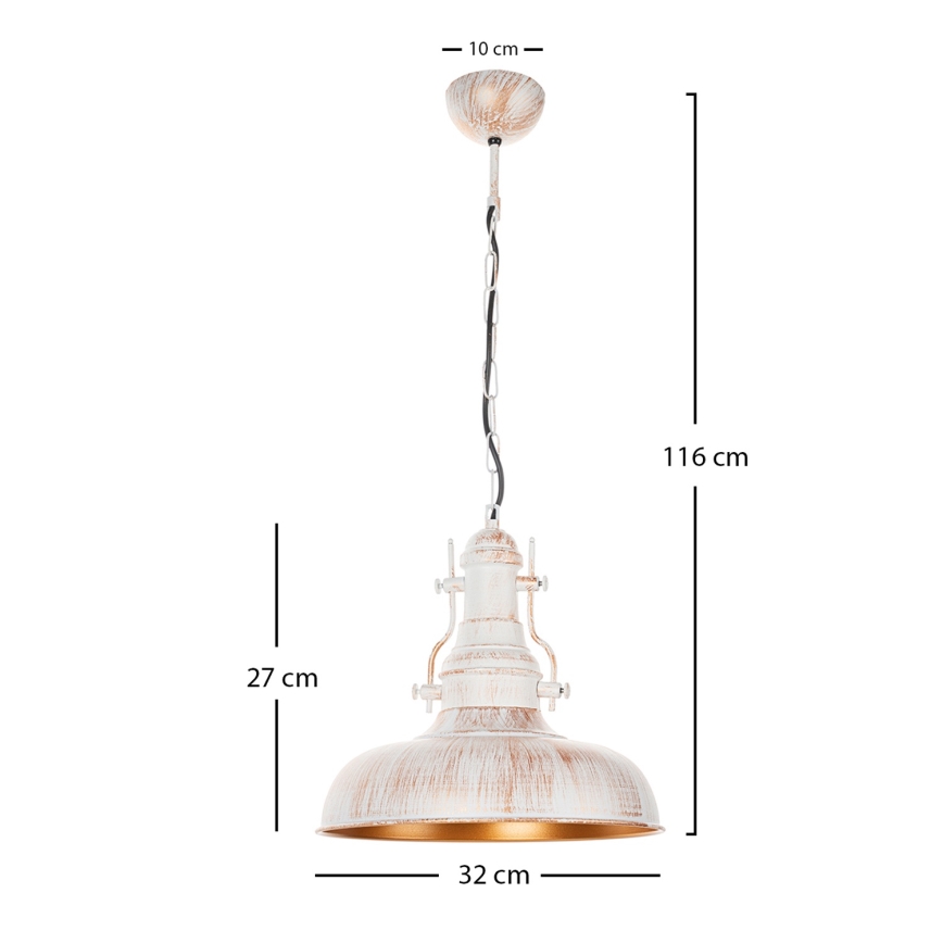 Brilagi - Lampadario a catena PYRONIC 1xE27/40W/230V Ø 32 cm colore crema con patina