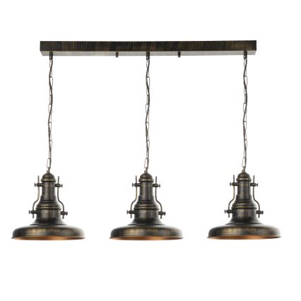 Brilagi - Lampadario a catena PYRONIC 3xE27/40W/230V bronzo/patina