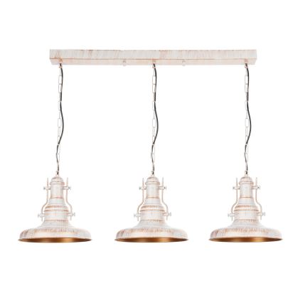 Brilagi - Lampadario a catena PYRONIC 3xE27/40W/230V crema/patina