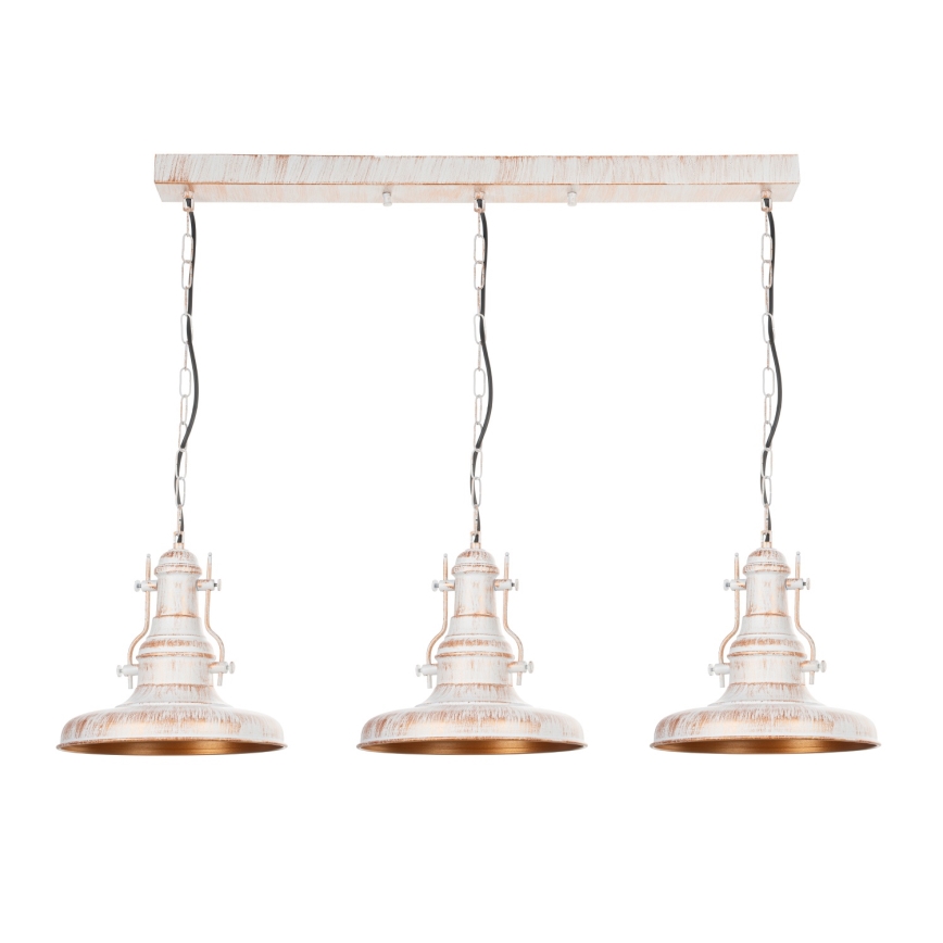 Brilagi - Lampadario a catena PYRONIC 3xE27/40W/230V crema/patina
