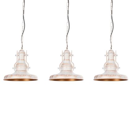 Brilagi - Lampadario a catena PYRONIC 3xE27/40W/230V crema/patina