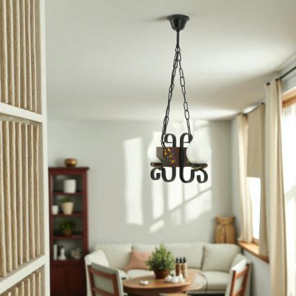 Brilagi - Lampadario a catena QUEEN 2xE14/40W/230V faggio/wengé
