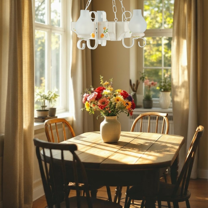 Brilagi - Lampadario a catena QUEEN 3xE14/40W/230V faggio/crema