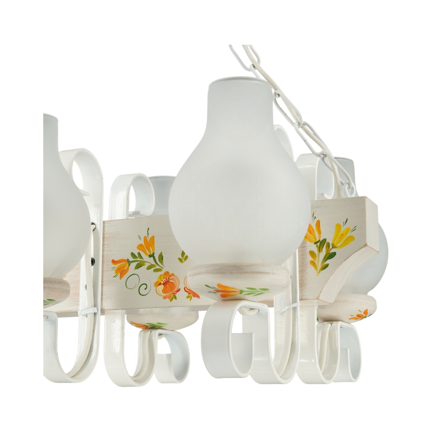 Brilagi - Lampadario a catena QUEEN 3xE14/40W/230V faggio/crema