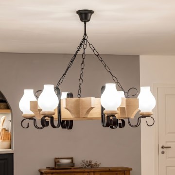 Brilagi - Lampadario a catena QUEEN 6xE14/40W/230V rovere