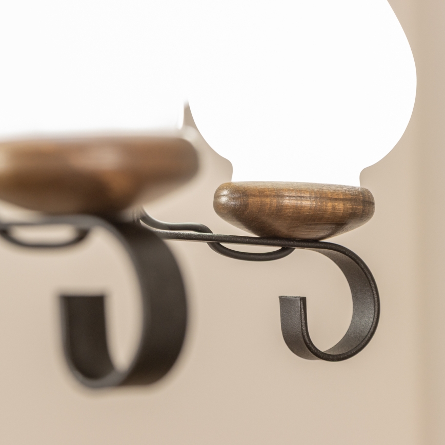 Brilagi - Lampadario a catena ROATA 5xE14/40W/230V Ø 70 cm faggio/noce