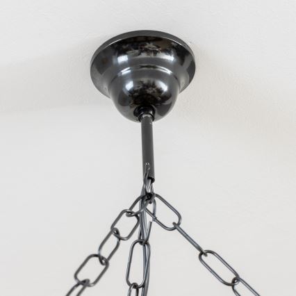 Brilagi - Lampadario a catena ROATA 5xE14/40W/230V Ø 70 cm faggio/noce