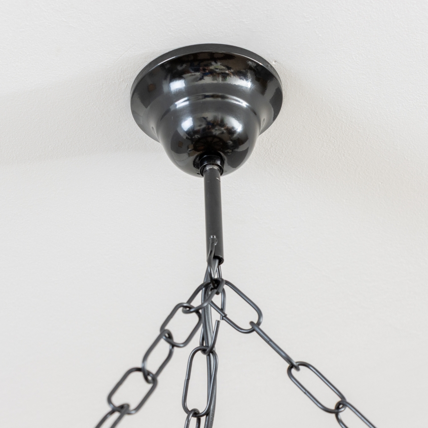 Brilagi - Lampadario a catena ROATA 5xE14/40W/230V Ø 70 cm faggio/noce