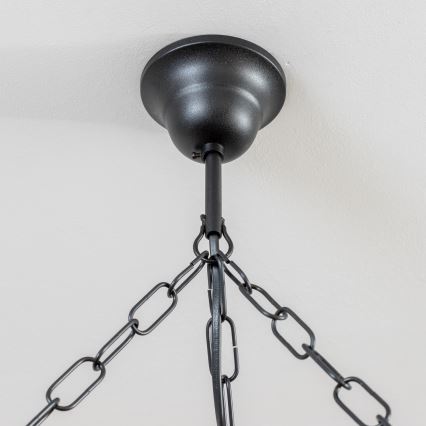 Brilagi - Lampadario a catena ROATA 6xE14/40W/230V Ø 70 cm faggio/noce