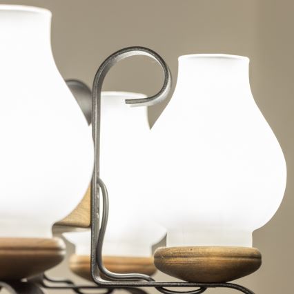 Brilagi - Lampadario a catena ROATA 8xE14/40W/230V Ø 70 cm faggio