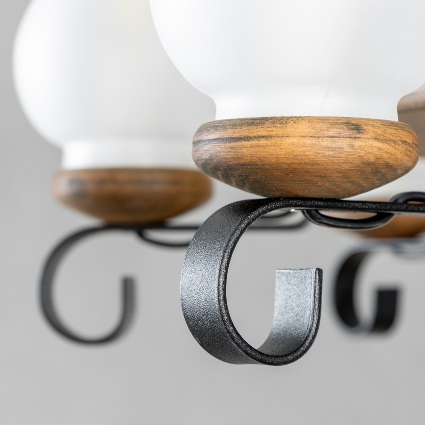 Brilagi - Lampadario a catena ROATA 8xE14/40W/230V Ø 70 cm faggio