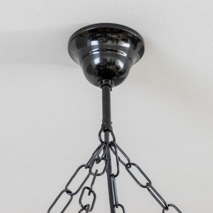 Brilagi - Lampadario a catena ROATA 8xE14/40W/230V Ø 70 cm faggio/noce