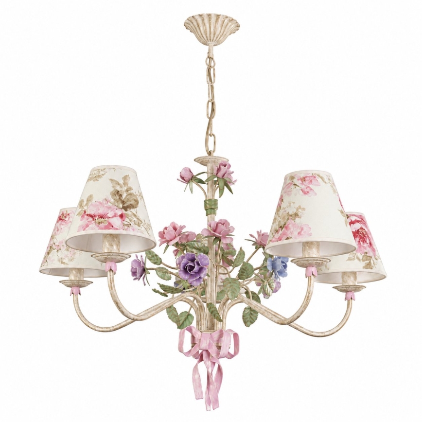 BRILAGI - Lampadario a catena ROMANCE 5xE14/40W/230V multicolore/beige/patina