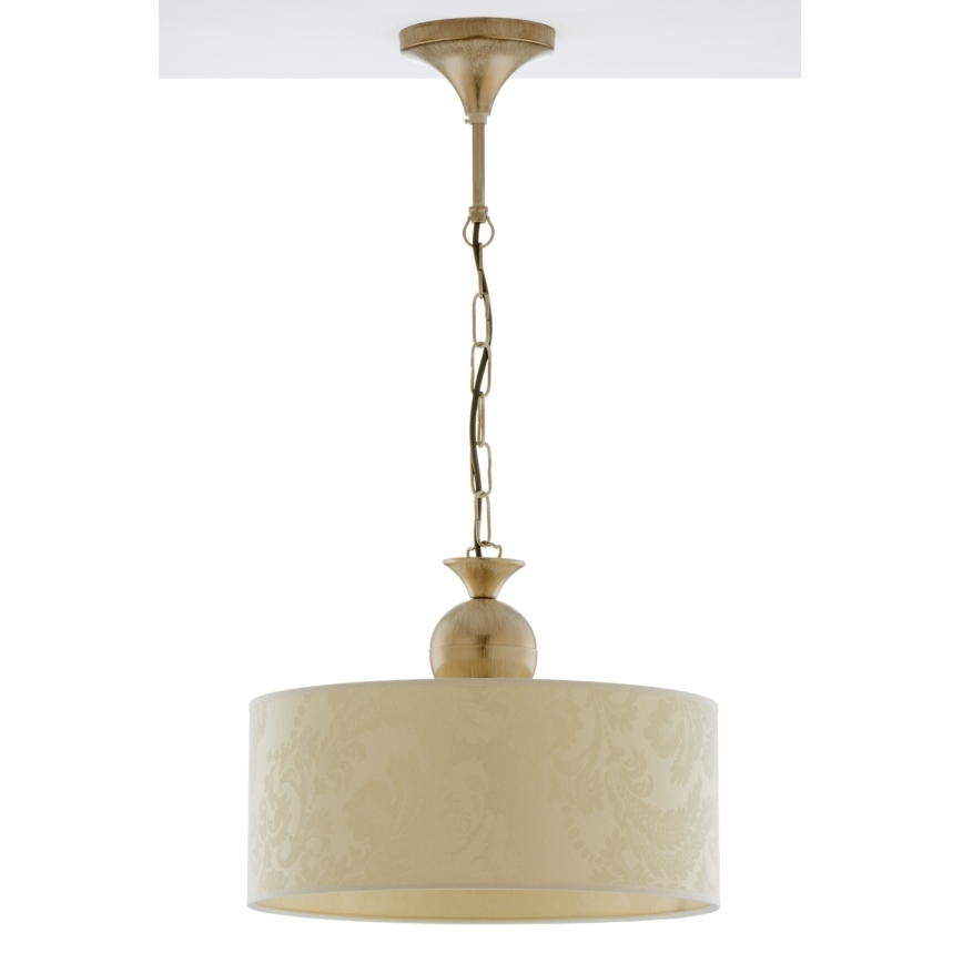 Brilagi - Lampadario a catena SAPHIRE 1xE27/15W/230V crema/oro/patina