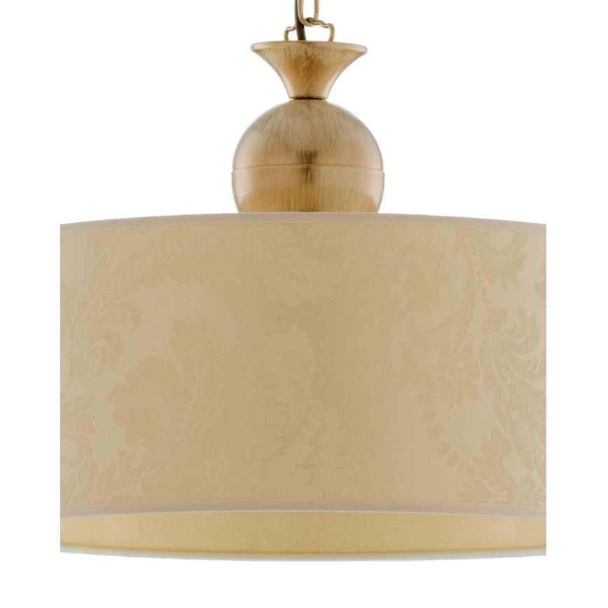 Brilagi - Lampadario a catena SAPHIRE 1xE27/15W/230V crema/oro/patina