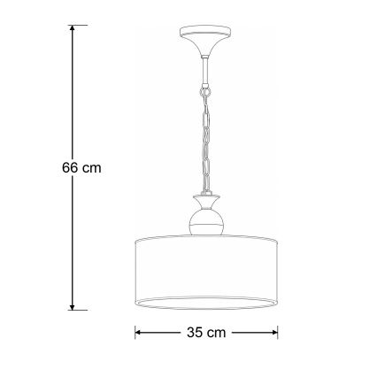 Brilagi - Lampadario a catena SAPHIRE 1xE27/15W/230V crema/oro/patina
