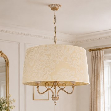 Brilagi - Lampadario a catena SONIA 3xE27/15W/230V Ø 56 cm crema/patina