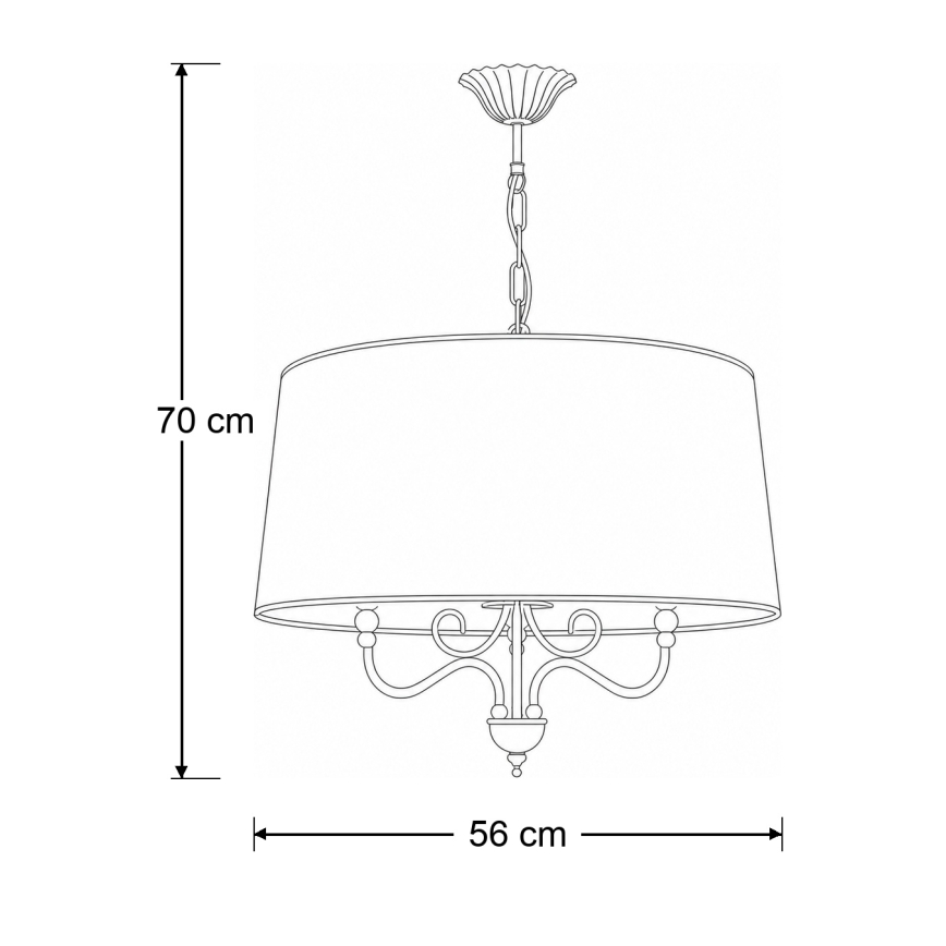 Brilagi - Lampadario a catena SONIA 3xE27/15W/230V Ø 56 cm crema/patina