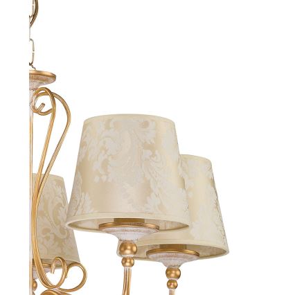Brilagi - Lampadario a catena SONIA 5xE27/15W/230V Ø 64 cm crema/patina