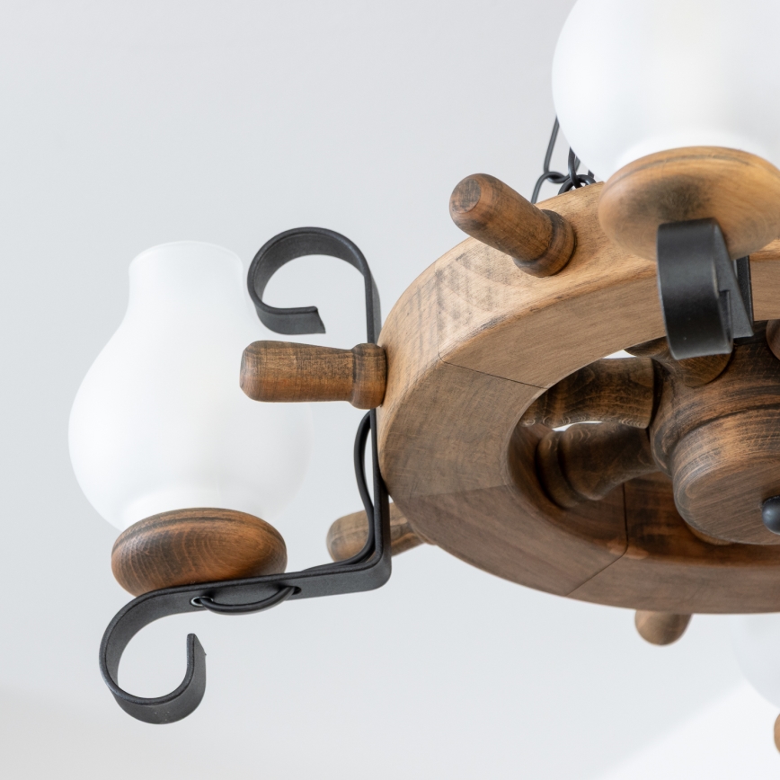 Brilagi - Lampadario a catena TIMONA 4xE14/40W/230V Ø 50 cm faggio