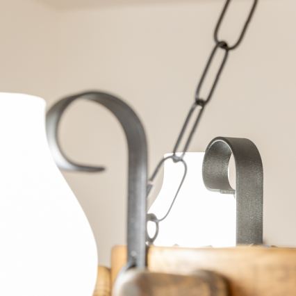 Brilagi - Lampadario a catena TIMONA 4xE14/40W/230V Ø 50 cm faggio