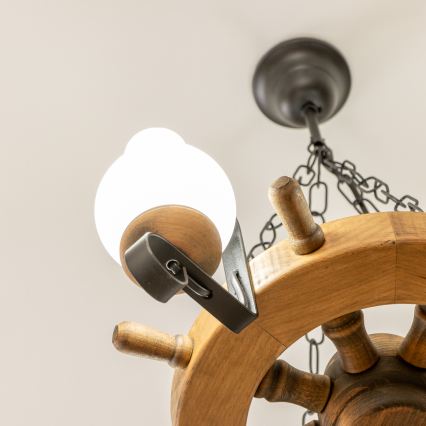 Brilagi - Lampadario a catena TIMONA 4xE14/40W/230V Ø 50 cm faggio